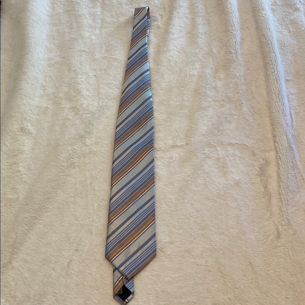 Venetto Striped Men's Tie in Blue and Gold